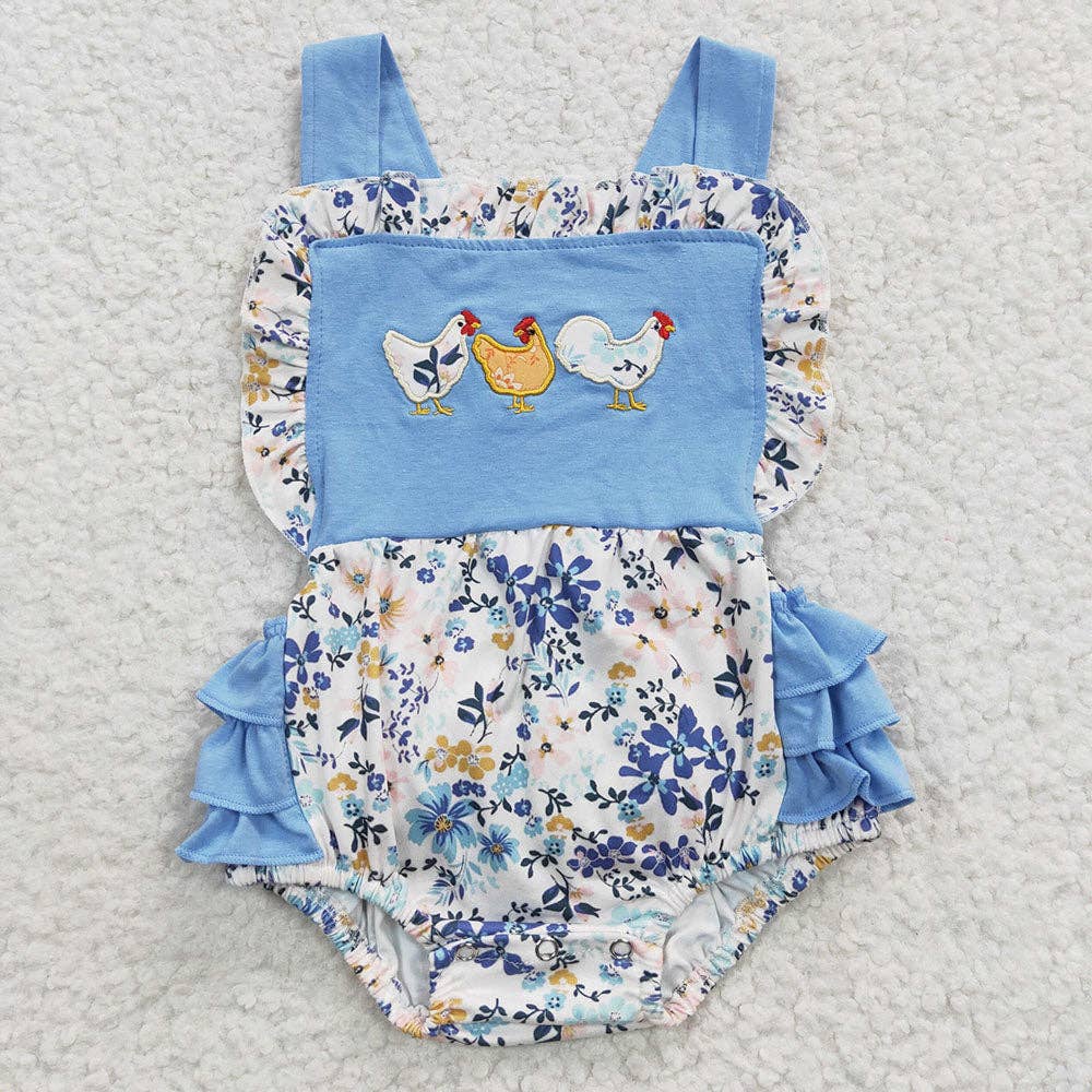 Sibling Baby Girls Chicken Summer Rompers Clothes Sets