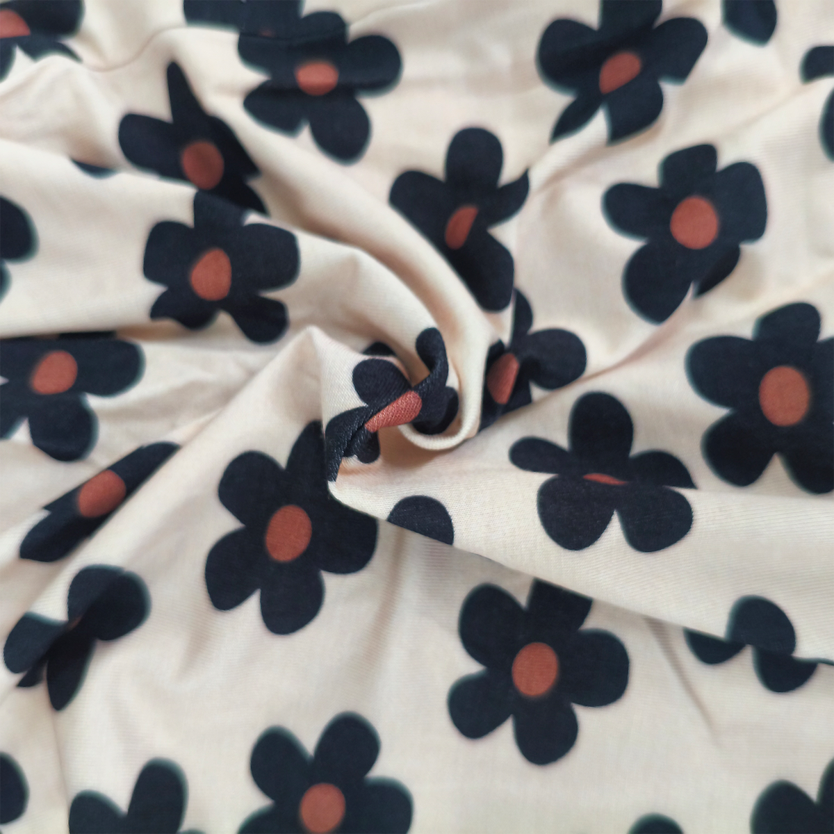 Black Daisy Bamboo Zipper Romper Pajamas