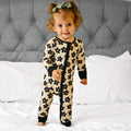 Black Daisy Bamboo Zipper Romper Pajamas
