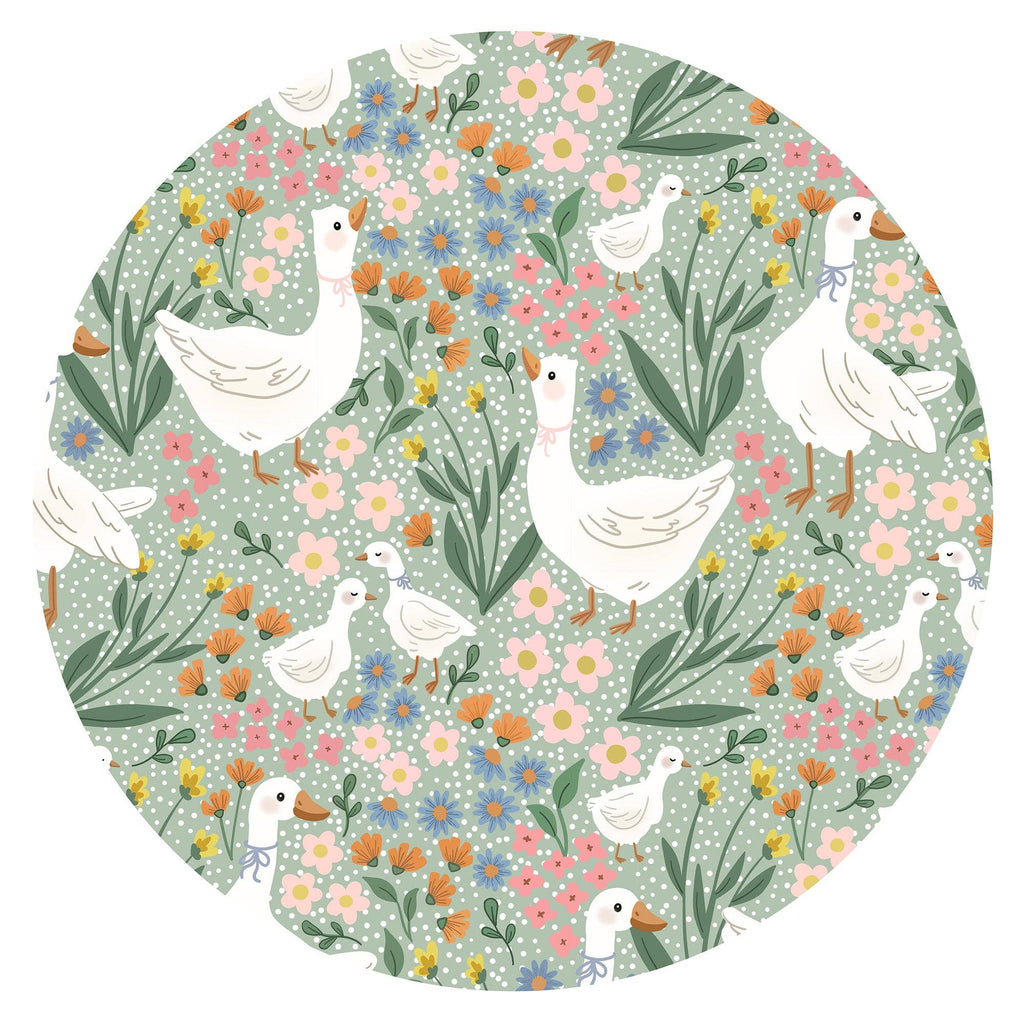 Daisy Goose Garden Meadow Floral Bamboo Zipper Romper Pajamas