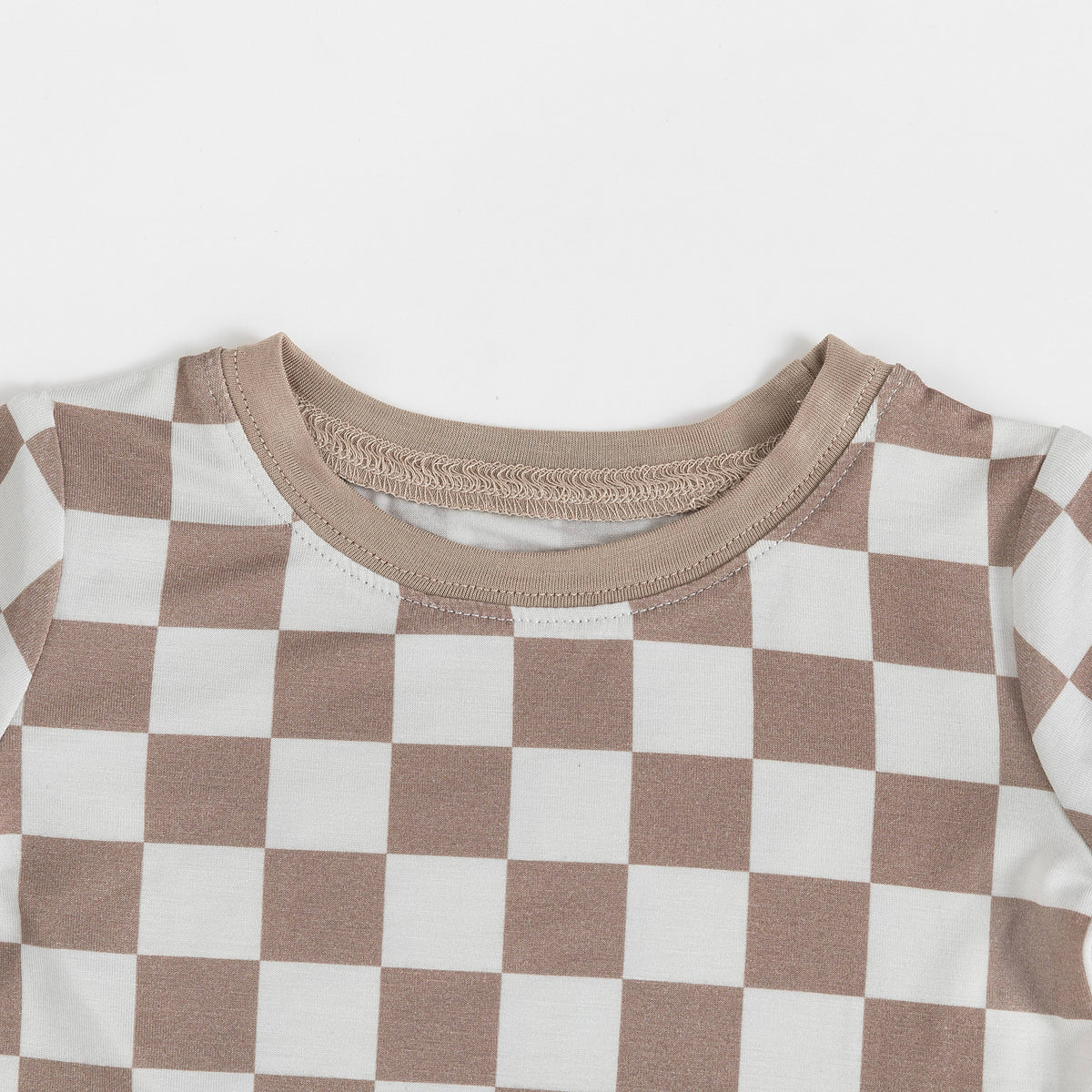 Toddler Boy's Checkerboard Pattern Long Sleeve Top & Pants Set