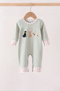 SAGE HUNTING EMBROIDERY ROMPER