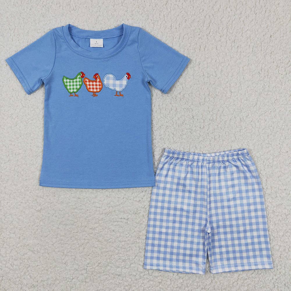Boys Chicken Summer Clothes Shorts Set