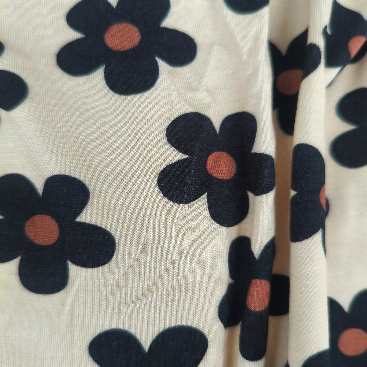 Black Daisy Bamboo Zipper Romper Pajamas