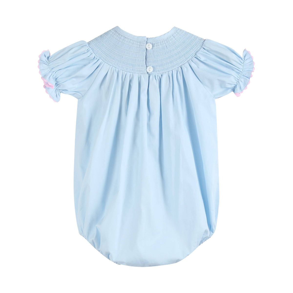 Blue and Pink Bow Smocked Romper